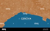 Mapa topográfico de Génova, Italia. Vector Mapa detallado de elevación ...