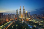 Wallpaper : city, cityscape, night, skyline, skyscraper, evening, Kuala ...