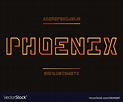 Phoenix font alphabet Royalty Free Vector Image