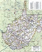 Large detailed administrative map of West Virginia state with roads and ...