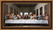 Leonardo da Vinci The Last Supper Framed Canvas Giclee Print 48"x27 ...
