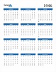 1946 Calendar (PDF, Word, Excel)