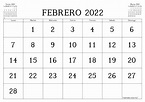 Calendario 2022 Febrero - Calendario Stampabile