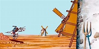 Don Quijote y los molinos de viento, adaptado para niños