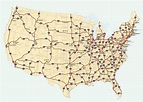 Us Map With Interstates And Cities - World Of Light Map