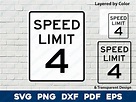 Speed Limit 4 Sign Logo Symbol Svg Png Dxf Eps Pdf Layered by - Etsy ...