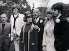 Mike McGear's wedding day with Paul, Jane, his father Jim, 2nd wife ...