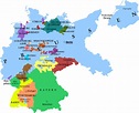 Mapa de Los estados de la República de Weimar y sus capitales 1925 ...