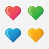 Yellow Heart Clipart Hd PNG, Four Heart Red Green Blue Yellow Vector ...