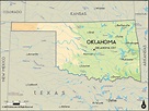 Geographical Map of Oklahoma and Oklahoma Geographical Maps