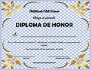 Diploma de honor al mérito imagen para imprimir y modificar | Formatos ...