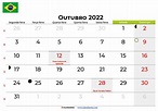Calendário Outubro 2022 Brasil- Feriados E Datas Comemorativas