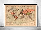 Old World Map Atlas Vintage World Map 1940 - VINTAGE MAPS AND PRINTS