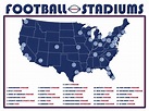 Football Stadium Map, NFL Stadium Map, NFL Stadiums, Football Stadiums ...