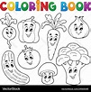 Coloring book vegetable theme 1 Royalty Free Vector Image