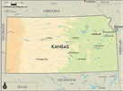 Geographical Map of Kansas and Kansas Geographical Maps