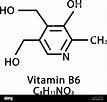 Vitamina B6 Estructura molecular de piridoxina. Vitamina B6 Fórmula ...