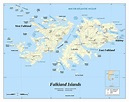 Grande detallado mapa político de Islas Malvinas con relieve ...