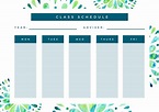 White Blue Green Class Schedule - Templates by Canva