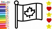 Como dibujar la BANDERA DE CANADA | dibujos niños 💓⭐ How to draw CANADA ...