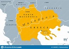 Región Geográfica De Macedonia Mapa Político Ilustración del Vector ...