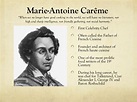 Marie-Antoine Carême – The Cuisine Network