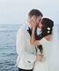 Joseph Morgan and Persia White kiss following intimate beach wedding ...