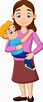 madre de dibujos animados con un niño en brazos 8389784 Vector en Vecteezy