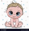 Cartoon baby boy isolated on a white background vector image on ...