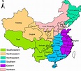 The map of the location of Chinese mainland geographical regions and ...