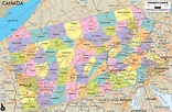 Map of Pennsylvania State USA - Ezilon Maps