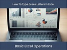Tutorial de Excel: cómo escribir letras griegas en Excel – excel ...
