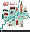 London Map Vector Abstract Atlas Poster Illustrated Map London Children ...