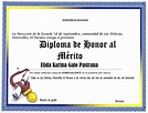 Diploma de honor al mérito con borde azul bandera | Plantillas de ...