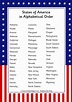 Alphabetical Order Printable List Of 50 States And Capitals - The ...