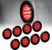 8 luces LED redondas rojas de 2.5 pulgadas para remolque [DOT FMVSS 108 ...