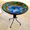 Stained Glass Bird Bath – Artistic Stained Glass – Stepping Out Design