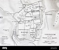 Mapa de Jerusalén en el tiempo de Jesucristo, / Karte von Jerusalem zur Zeit Jesús Christus ...