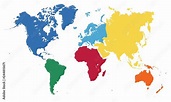 World map, seven parts of the world vector de Stock | Adobe Stock