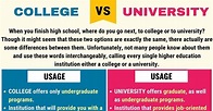 COLLEGE Vs UNIVERSITY: Useful Differences Between College And ...