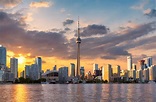 Toronto City skyline at sunset, Toronto, Ontario, Canada | Global ...