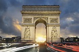 View of famous Arc de Triomphe at sunset by frdricprochasson | Arc de ...