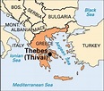 Thebes Greece map - Map of Thebes Greece (Southern Europe - Europe)