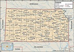 Kansas State Map With Counties And Cities