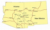 New Mexico Arizona Map