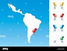 América Latina ilustración mapa Imagen Vector de stock - Alamy