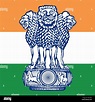 India el escudo y la bandera, símbolos oficiales de la nación Imagen ...