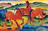 Red horses - Franz Marc as art print or hand painted oil.