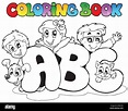 Libro para colorear la escuela ABC letras Imagen Vector de stock - Alamy