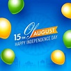 15 de agosto, feliz día de la independencia texto sobre fondo azul ...